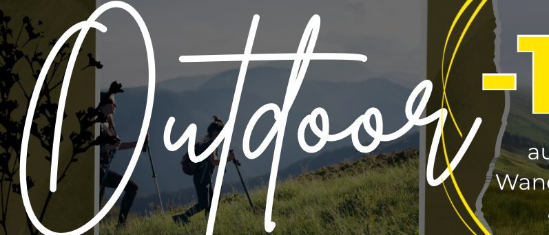 Werbung für ein Outdoor-Event mit -15% auf lagernde Wanderrucksäcke und Stöcke und -20% auf lagernde Wander- und Jagdschuhe. Bietet kostenlose Fußanalyse, Rucksackempfehlungen, tolle Aktionen und mehr. Expertenberatung von LOWA, Salomon, Deuter und Leki.