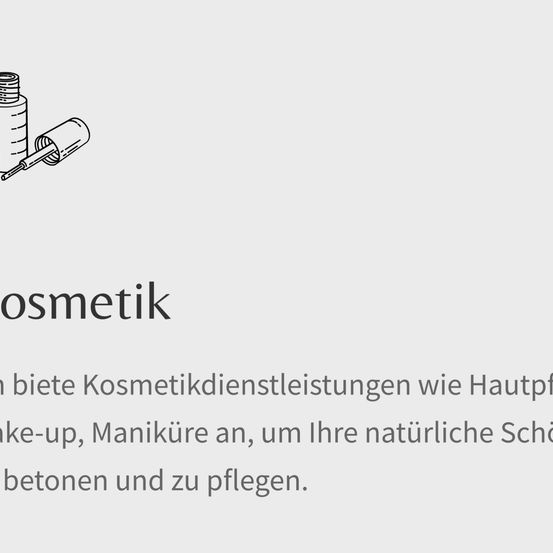 Eine Illustration einer Make-up-Flasche mit einem Pinsel. Kosmetik bietet kosmetische Dienstleistungen wie Make-up, Maniküre, um Ihre natürliche Schönheit hervorzuheben und zu pflegen.