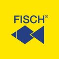 Das Fisch-Logo wird auf gelbem Hintergrund angezeigt. Es zeigt den Wort 'Fisch' in fetten blauen Buchstaben, mit einem blauen Fischsymbol über dem Text. Das Fischsymbol besteht aus zwei sich überschneidenden Dreiecken.