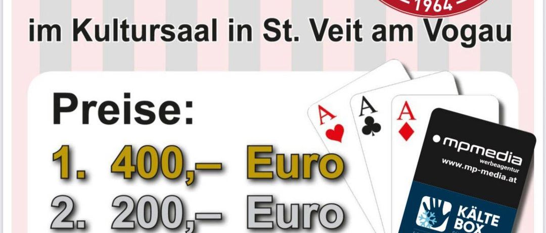 Plakat für eine Sportveranstaltung am 26. Dezember 2025, Beginn 14 Uhr in St. Veit am Vogau. Preise beinhalten 400, 200 und 100 Euro, mit weiteren Preisen. Die besten 3 Damen erhalten einen Sonderpreis.