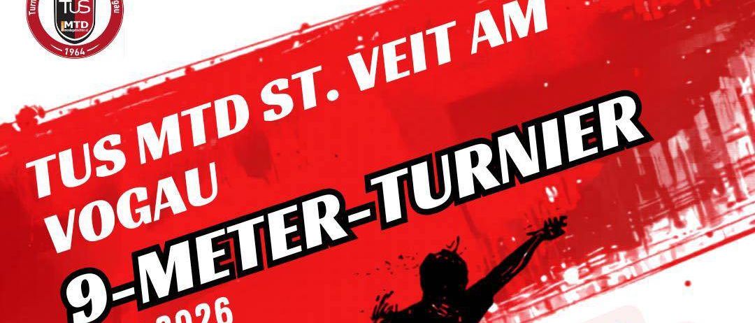 Plakat für 9-Meter-Turner-Event. Datum: 04.07.2026. Beginn um 11:30 Uhr. Ort: Vulkanlandarena. Anmeldung über Instagram oder Telefonnummer 0664/5359267.