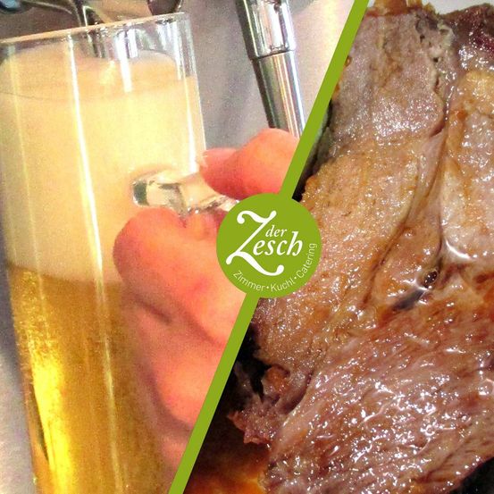 Bild enthält, Alcohol, Beer, Beverage, Food, Meat, Pizza, Glass