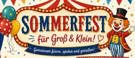 Summer festival for big and small! Join us for a fun day. Activities include crafts, face painting, and a clown show. Wear weather-appropriate clothing. Bring blankets or cushions for the movie night. Bring a blanket or a pillow for the movie night.