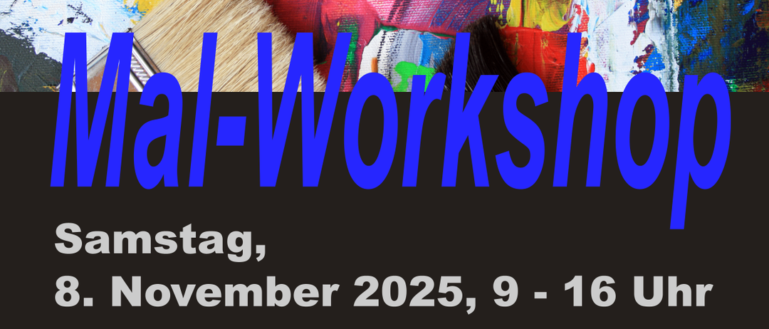 Das Mal-Workshop am Samstag, 8. November 2025, von 9 bis 16 Uhr im Gemeindehaus Aug-Radisch 53. Für jeden, der gerne zeichnet und malt oder es ausprobieren möchte. Wir beginnen mit Pastellfarben am Vormittag und wechseln am Nachmittag zu Acrylfarben, um gemeinsam ein Bild auf Leinwand zu malen. Alle Materialien inklusive.