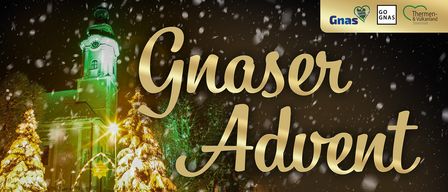 Ein Plakat für Gras Advent, einen Weihnachtsmarkt mit Terminen am 13. und 20. Dezember. Veranstaltungen umfassen Kinder, die Briefe an das Christkind schreiben, Chorauftritte und Geschichtenerzählstunden.