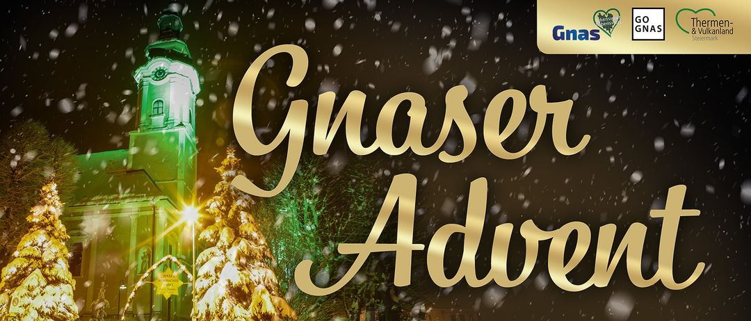 Ein Plakat für Gras Advent, einen Weihnachtsmarkt mit Terminen am 13. und 20. Dezember. Veranstaltungen umfassen Kinder, die Briefe an das Christkind schreiben, Chorauftritte und Geschichtenerzählstunden.