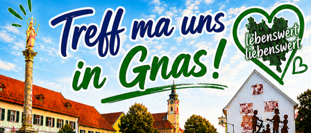 Poster with summer events in Gnas. Events include "Dusk Concerts," "Grill Evening," "Hoaamtgness," "Experience Evening," "Summer Cinema," and "Experience Night." Dates and times are listed.