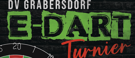 Poster for a darts tournament with a dartboard and schedule details. Doubles start at 10 AM, singles at 3 PM. Prize money listed.