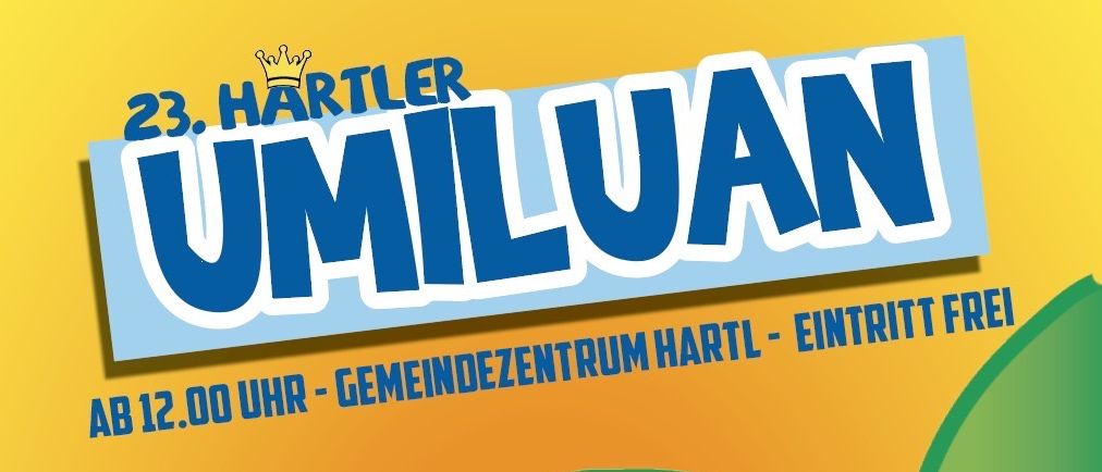 Plakat für die OMILEON-Veranstaltung. Es beinhaltet ein Fußballturnier, Kinderbetreuung, Live-Band und öffentliches Viewing. Beginn um 12:00 Uhr. Freier Eintritt.