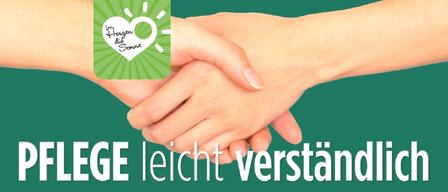 Ein Poster mit einem Händeschüttelbild und dem Text 'FLEGA leicht verständlich' auf grünem Hintergrund. Das Logo ist 'Solarstadt Gleisdorf' mit der Website www.gleisdorf.at.