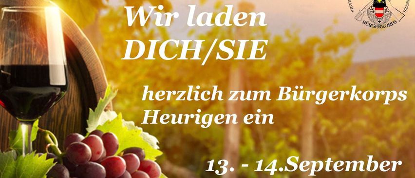Ein Weinbergshintergrund mit einer Traube roter Trauben und Blättern. Der Text lädt zur Weinprobe am 13. bis 14. September im Gründerhaus der Waldviertler Sparkasse ein.