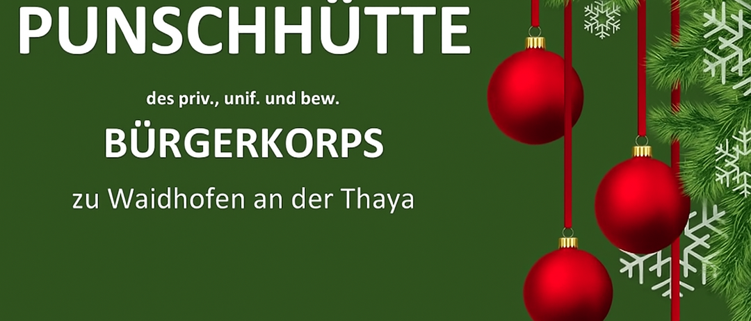 Plakat für Schützen des priv., unif. und bew. Bürgerkorps Waidhofen an der Thaya. Veranstaltung bis 7. Dezember um 10 Uhr vor der Raika.