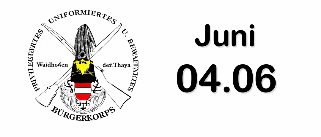 Ein militärisches Emblem mit gekreuzten Schwertern, einem Helm und einer Flagge. Unter dem Emblem steht der Text 'UNIFORMIERTES U. BEWAHRENEISEN'. Das Datum ist 4. Juni 2006.