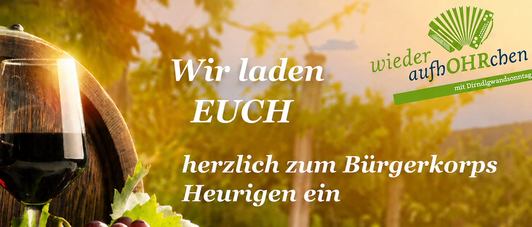 Eine Einladung zur Weinprobe am 12. und 13. September mit einer Traube roter Trauben und einem Holzfass mit Logo im Hintergrund.