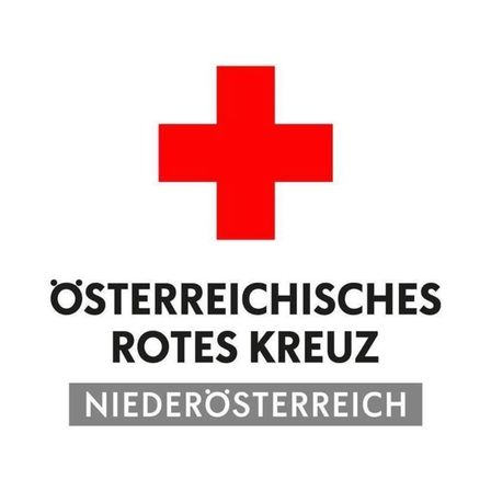 Das Logo des Osterreichischen Roten Kreuzes mit einem roten Kreuz auf weißem Hintergrund und dem Text Niederosterreich darunter.