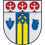 Sankt Marein-Feistritz-Logo. Das Wappen zeigt drei rote Kreise mit Kreuzen oben, einen blauen Schild mit einem weißen Symbol unten links und einen gelben und blauen Bereich mit zwei gelben Figuren in der Mitte.