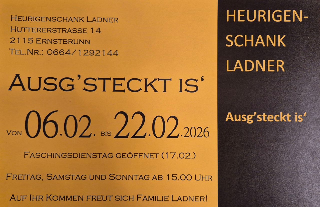 Ladng's Steakhouse befindet sich in der Heurstrasse 14, Schastbrunn, und ist vom 5. Februar 2022 bis 22. Februar 2026 geöffnet. Mittwochs (ab 17.02.) und sonntags ab 15:00 Uhr geöffnet. Familie Ladng freut sich auf Sie!
