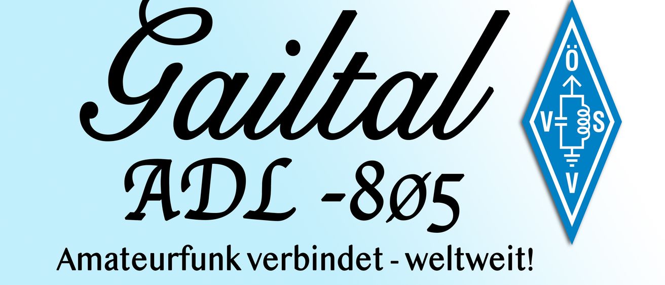 Auf einem blauen Hintergrund ist in fetter schwarzer Schrift 'Gailtal ADL - 805' zu lesen. Darunter steht in kleinerer schwarzer Schrift 'eurfunk verbunden - weltweit'.