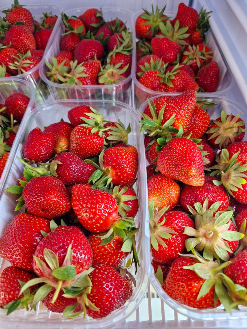 Bild enthält, Berry, Food, Fruit, Plant, Produce, Strawberry, Box