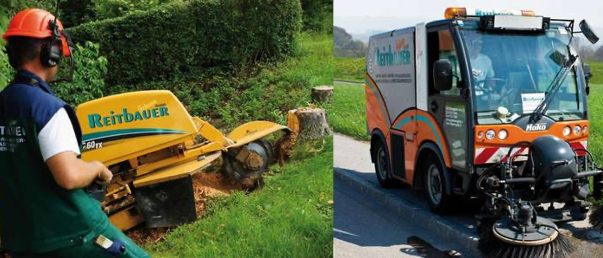 Bild enthält, Grass, Lawn, Tree, Hardhat, Wheel, Person, Bulldozer, Truck, Vehicle