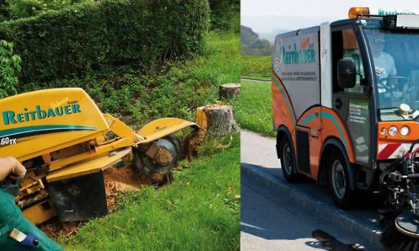Bild enthält, Grass, Lawn, Tree, Hardhat, Wheel, Person, Bulldozer, Truck, Vehicle