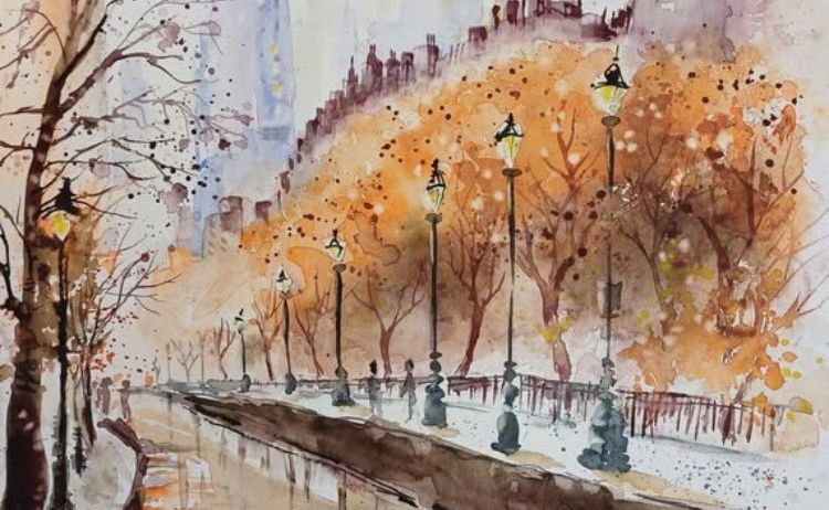 Bild enthält, Art, Painting, City, Modern Art, Water, Person