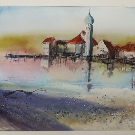 Bild enthält, Art, Painting, Water, Waterfront, Outdoors, Nature, Modern Art, Architecture, Building, Housing