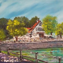Bild enthält, Nature, Outdoors, Scenery, Art, Painting, Water, Waterfront, City