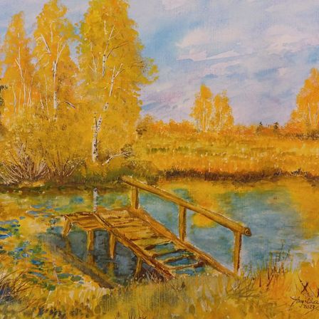 Bild enthält, Water, Waterfront, Nature, Outdoors, Scenery, Pond, Art, Painting, Landscape, Land
