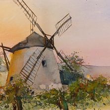 Bild enthält, Outdoors, Art, Painting, Windmill, Plant