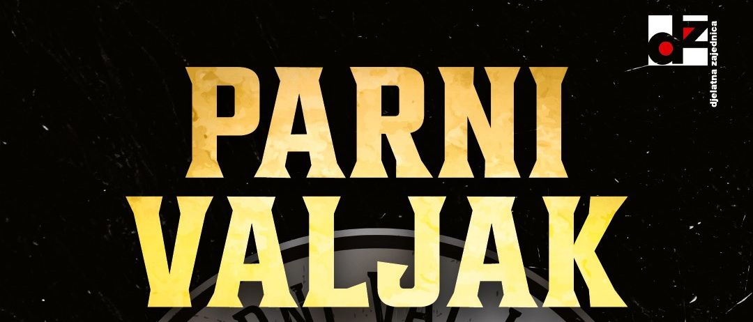 Plakat für ein Konzert der Band Parni Valjak. Es zeigt fünf Bandmitglieder und das Datum 17.04.2026.