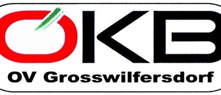 Logo für OVB Grosswilfersdorff, mit einem roten Kreis und einem grünen Blatt, darunter steht 'OVB Grosswilfersdorff' in Schwarz.