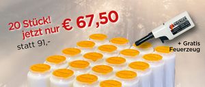 Frühjahrs-Aktion! Qualitäts Kerzen für Laternen, glaslöslich aus 100% reinem Pflanzenöl. Brenndauer 6-7 Tage. 20 Stück für 67,50 €, statt 91 €. Plus 5 gratis.