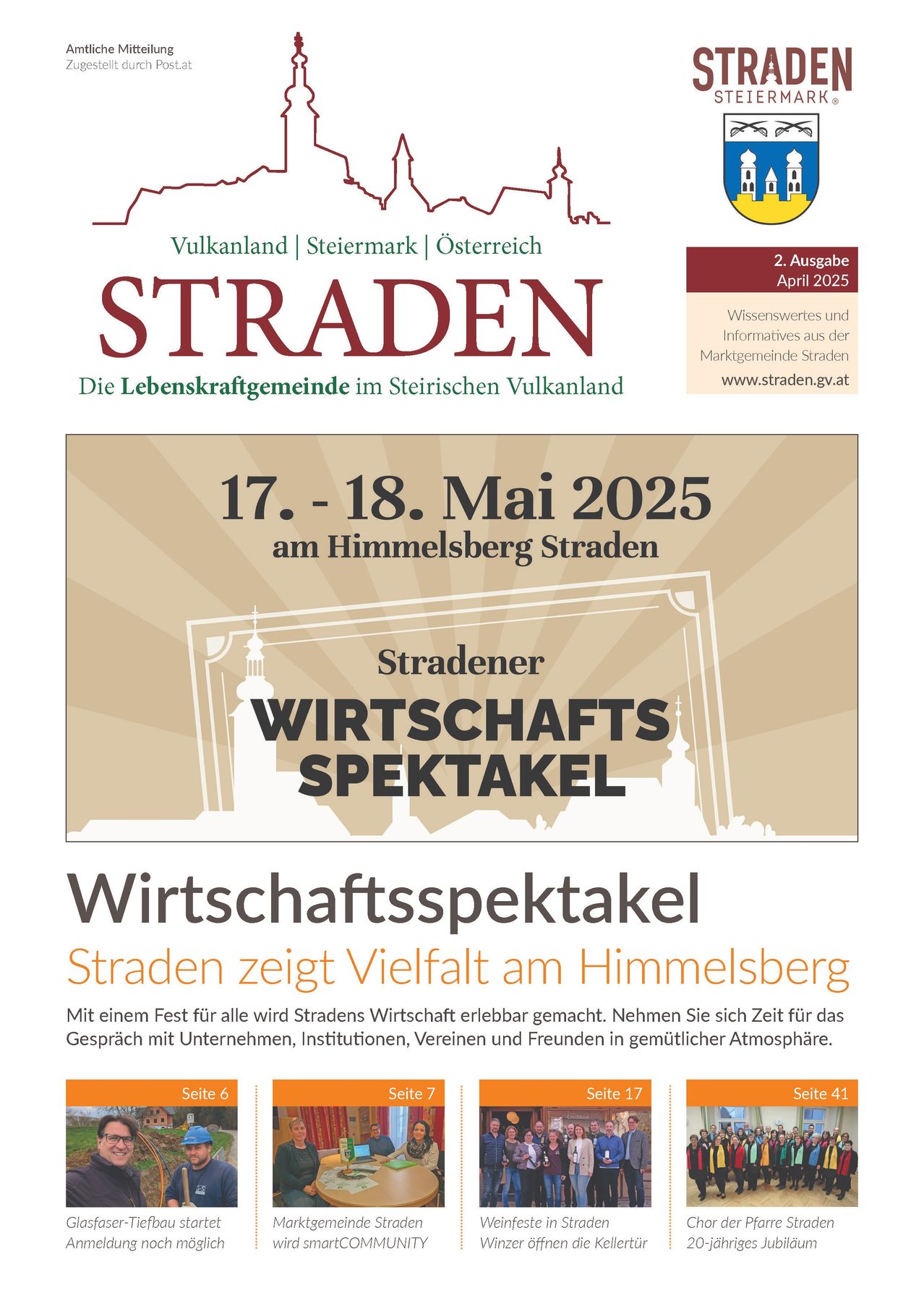 Plakat für Stradner Wirtschaftsspektakel im Jahr 2025. Straden ist eine Gemeinde im Bezirk Mur in der Steiermark, Österreich.