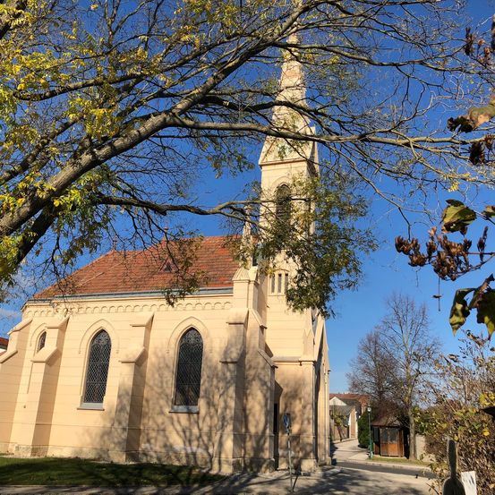 Building, Spire, Tower, Arch, Gothic Arch, Monastery, Tree, Car, Tree Trunk, Grass