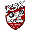 Das KSK Brunn Logo zeigt einen Schild mit einer Person, die eine Hantel hebt. Der Text lautet KSK Brunn am Gebirge gegrundet 1926.