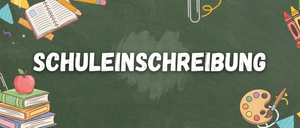 A chalkboard with the word Huleinschreibu written in white, along with a pencil and a paperclip.