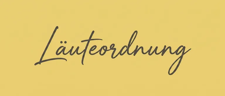 Ein gelber Hintergrund mit dem Wort 'lainteoardning' in kursiver schwarzer Schrift.