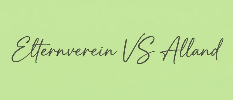 Ein grüner Hintergrund mit schwarzem Text, der 'Vernverein VS Alternverein' lautet
