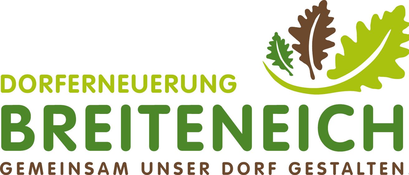 Ein weißer Hintergrund mit dem Wort 'Feuer' in Grün, gefolgt von 'Wittene' in Grün mit einem Blattsymbol rechts. Darunter steht 'm unser Dorf' in Grün.
