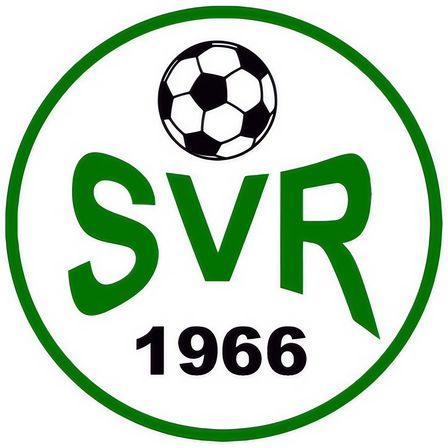 Ein kreisförmiges Emblem mit einem Fußball oben und dem Text SVR 1966 darunter.