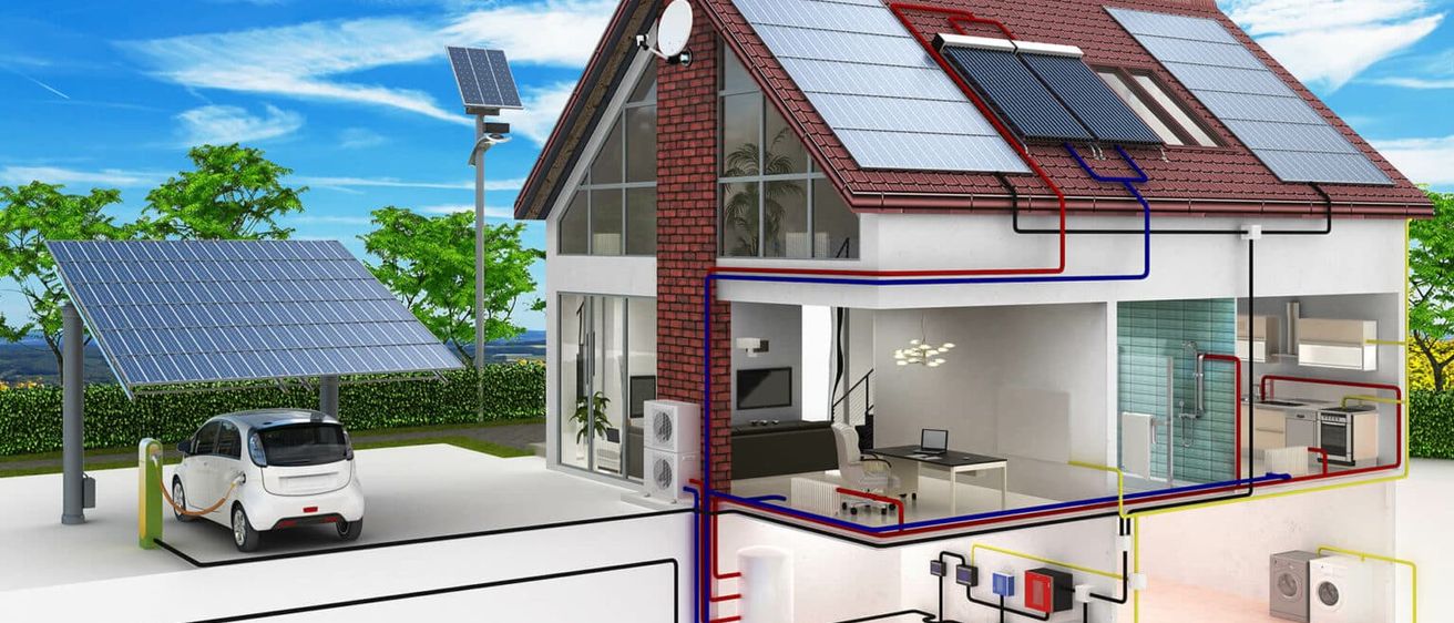 Bild enthält, Electrical Device, Solar Panels, Car, Vehicle, Indoors, Interior Design, Housing, Villa, Wheel, Outdoors