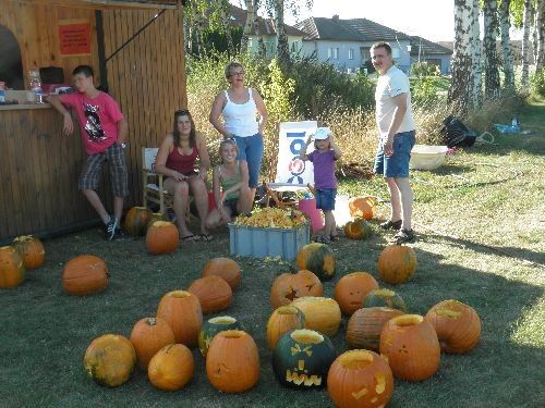 Bild enthält, Backyard, Yard, Boy, Male, Person, Teen, Squash, Grass, Pumpkin, Woman