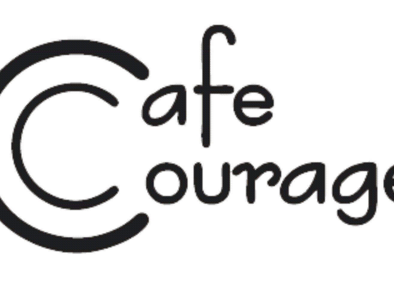 Schwarzer Text mit der Aufschrift 'Cafe', wobei ein 'O' das 'C' ersetzt, auf grauem Hintergrund.