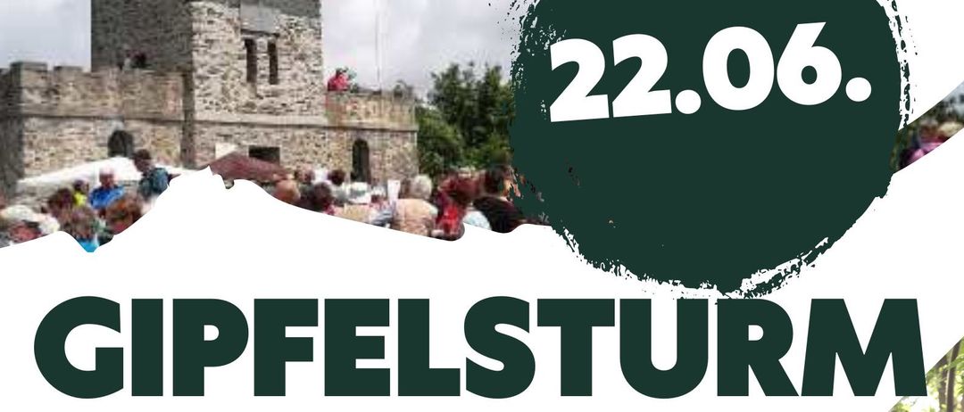 Plakat für eine geführte Sternwanderung am 22. Juni. Es beinhaltet Live-Musik, Essen und Trinken. Der Ort ist Geschreibestein.