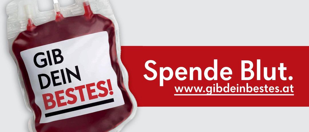 Ein Blutspendenbeutel mit dem Text Spende Diabetes! und einer Website www.gibdiabetes.com. Der Beutel ist rot und enthält Blut.