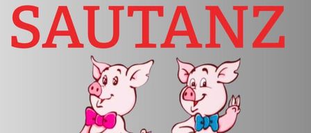 Eine Anzeige für eine schweine-thematische Veranstaltung am 13. Dezember 2025 im Feuerwehrhaus Zurndorf. Die Veranstaltung beginnt um 11 Uhr mit Live-Musik und serviert Würste. Die Schweine sind in Rosa mit Schleifen illustriert.