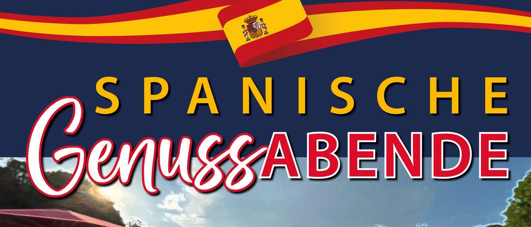Werbung für Viva Espana mit spanischem Buffet, einschließlich Tapas, Grill und Riesenpaella. Die Veranstaltung findet am 10. und 11. Juli ab 18 Uhr statt. Preis pro Person ist €39. Beinhaltet Musik und Sangria.