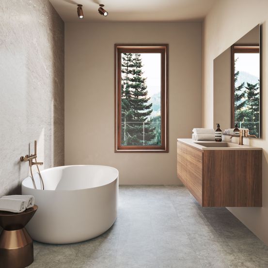 Bild enthält, Bathing, Bathtub, Person, Tub, Floor, Flooring, Corner, Architecture, Building, Indoors