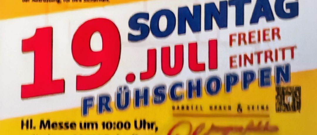 Plakat für Kirchtag 2026, mit Datum Juli 17 und 19. Der 17. Juli ist ein Freitag mit Beginn um 19 Uhr. Der 19. Juli ist ein Sonntag mit freiem Eintritt.